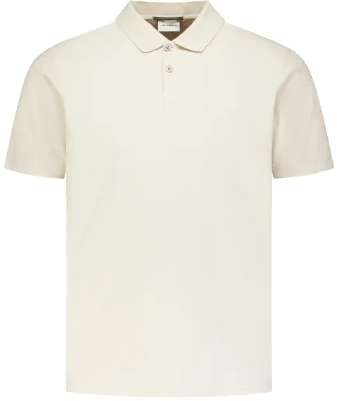 No Excess Knitted Polo Shirt Structure Ecru Beige Off-White maat 3XL
