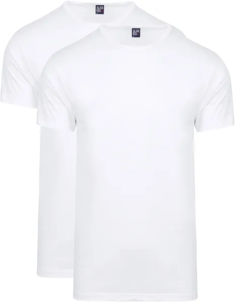 Alan Red Derby Round Neck T-shirt 2-Pack White maat 3XL