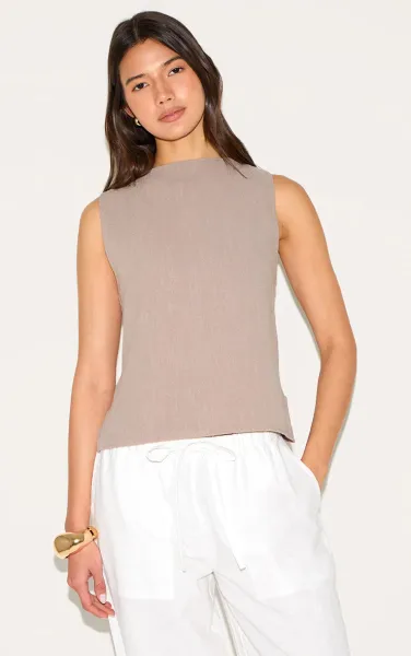 Mushroom Lightweight Woven Asymmetric Ruched Crop Top