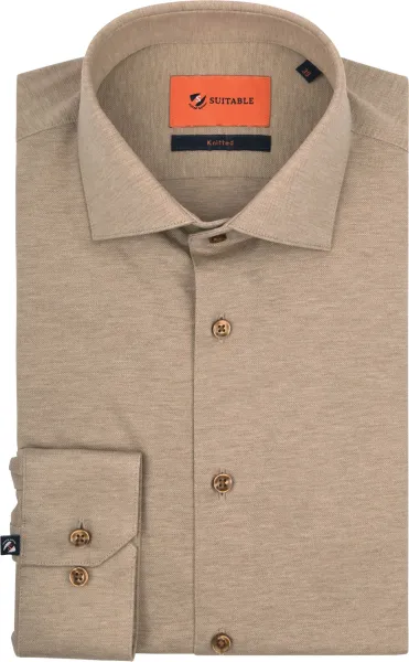 Suitable Shirt Pique Beige size 38