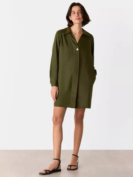Whistles Collared Button Mini Dress