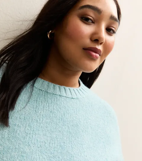 Plus Size Light Blue Midweight Jumper Curves