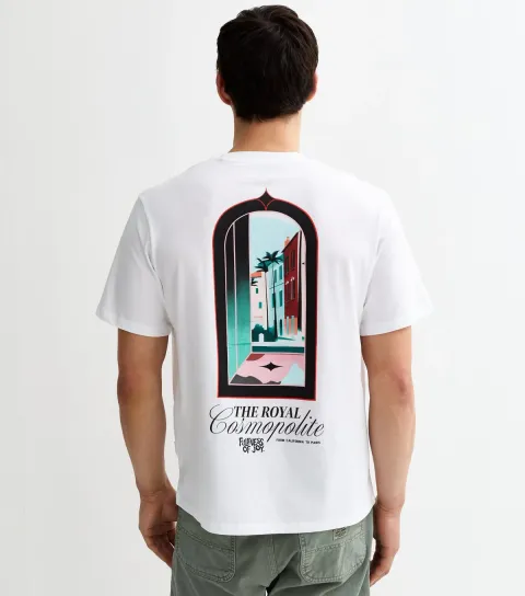 White Slogan Print Crew Neck T-Shirt