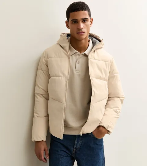 Cream Regular Puffer Jacket