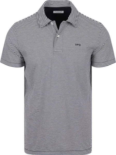McGregor Jersey Polo Shirt Stripe Navy Blue Dark Blue maat L