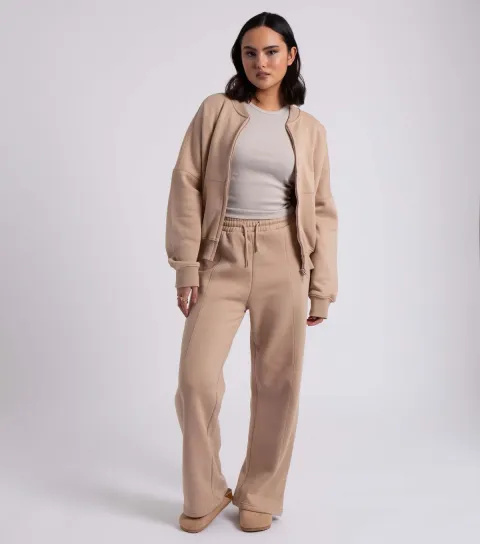 Stone Zip Bomber and Wide Leg Jogger Set