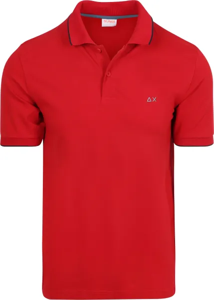 Sun68 Polo Shirt Small Stripe Collar Red Blue Dark Blue maat 3XL