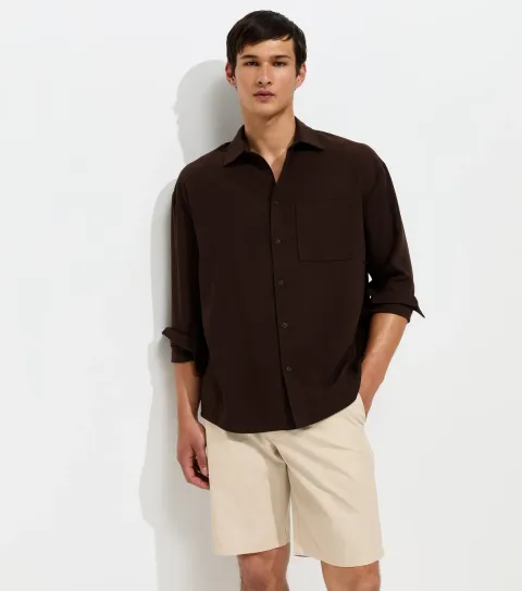Light Brown Organic Cotton Chino Shorts