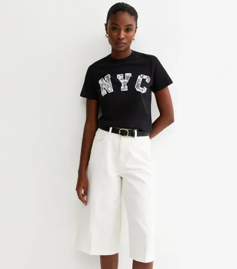 Black NYC Lace T-Shirt