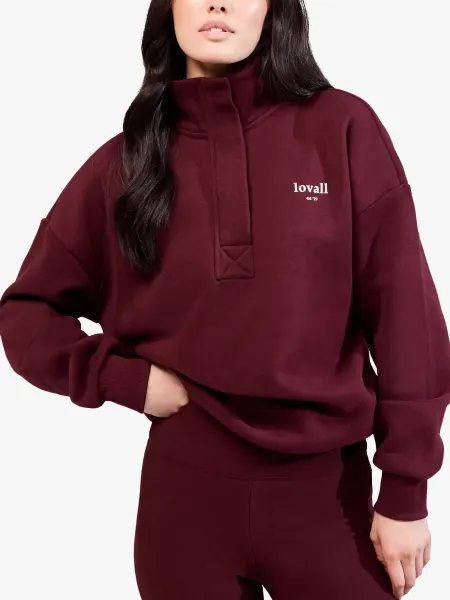 Lovall Heavyweight Cotton Blend Quarter Zip Sweatshirt