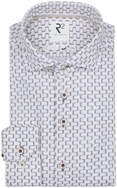 R2 Shirt Sorona Print Beige size 38