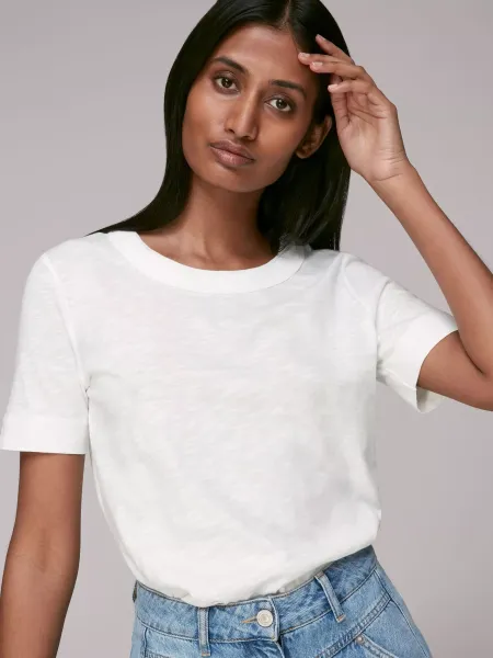 Whistles Rosa Double Trim T-Shirt