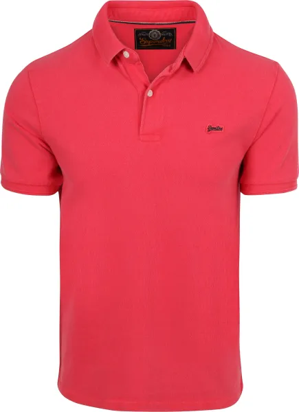 Superdry Polo Pique Raspberry Pink maat L