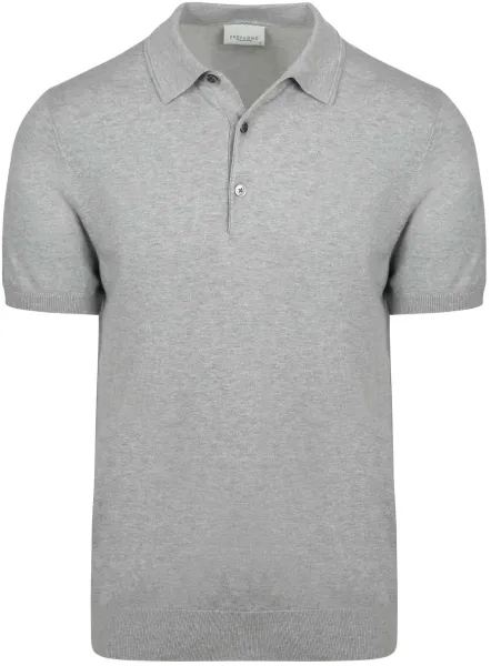 Profuomo Knitted Polo Shirt Grey maat L