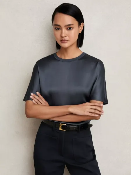 Reiss Lena Pure Silk T-Shirt