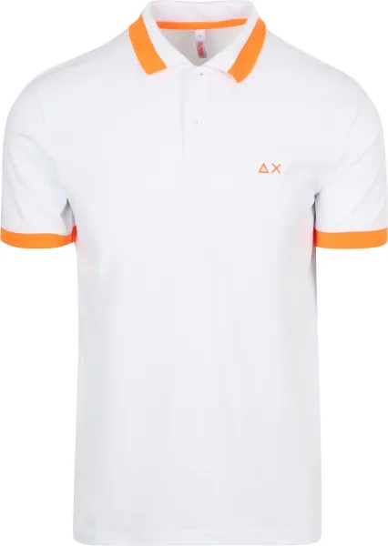 Sun68 Polo Shirt Big Stripe Fluo White maat L