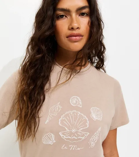 Stone Shells Print Cotton Relaxed Fit T-Shirt