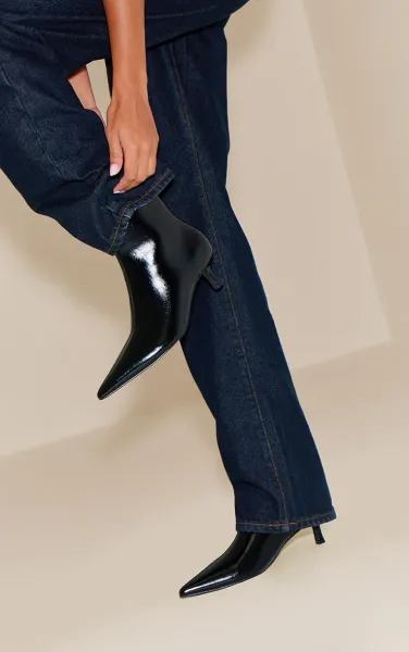 Black Point Toe Kitten Heel Ankle Boot