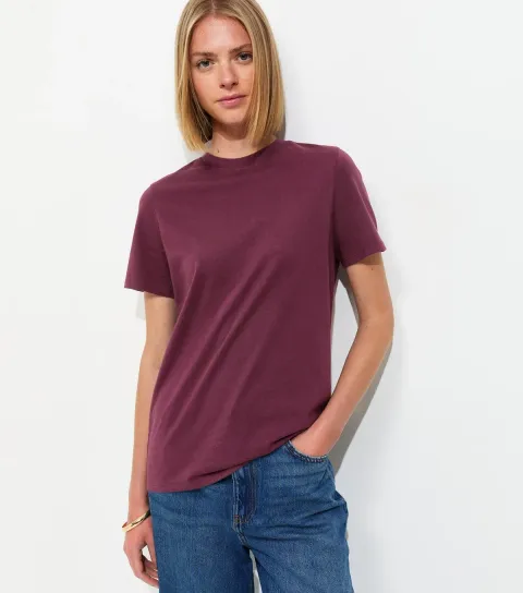 Dark Burgundy Cotton T-Shirt