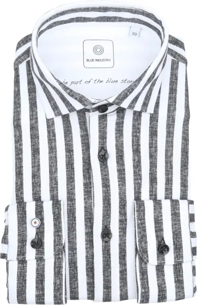 Blue Industry Shirt Stripe Grey Dark Grey size 38