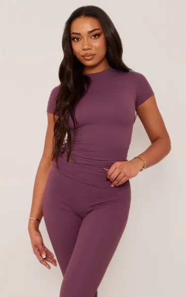 Tall Eggplant Core Collection Tab Contour Sculpt Short Sleeve T Shirt