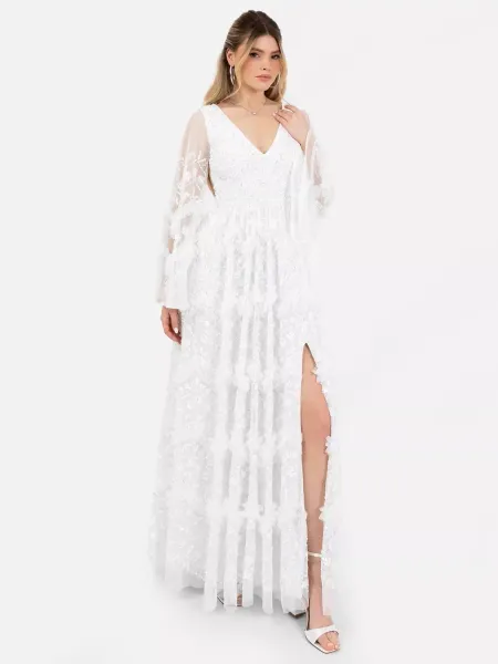 Maya Deluxe Embellished Frill Maxi Dress