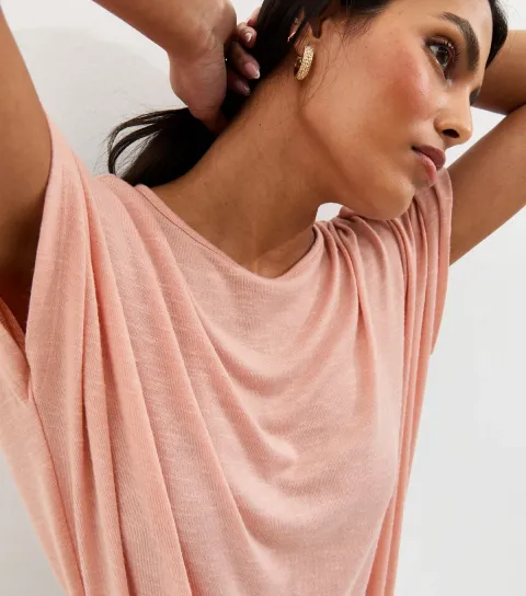 Pink Soft Touch Slub Batwing T-Shirt