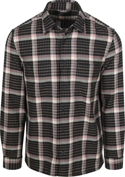 Marc O'Polo Shirt Checks Navy Mauve Blue Dark Blue Purple Pink maat L