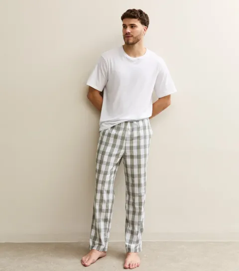 White T-Shirt and Check Boxers Gift Set