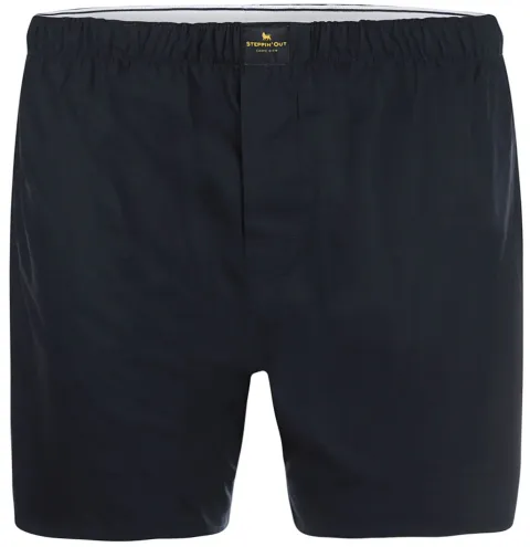 Steppin''Out Boxer Shorts – Navy Poplin Dark Blue maat M