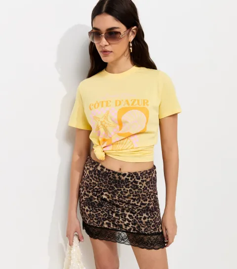 Light Yellow Cotton Côte d'Azur Relaxed Fit T-Shirt