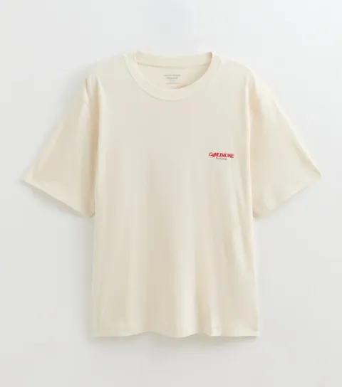 Cream Fruit Print T-Shirt