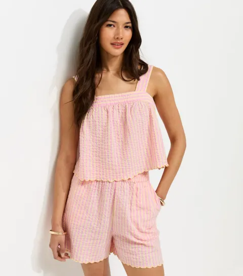 Yellow Striped Square Neck Cami Top