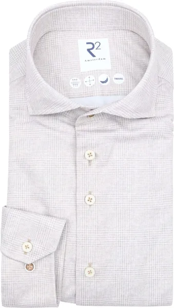 R2 Shirt Glenchek Travel Beige size 38