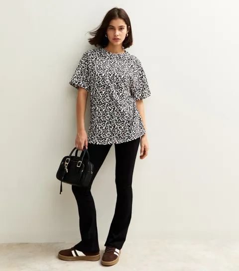 Brown Leopard Print Oversized T-Shirt