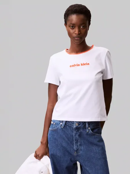 Calvin Klein Retro Logo Cotton Graphic T-Shirt