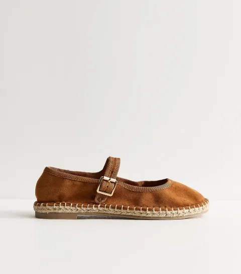 Tan Faux Suede Espadrille Flats Vegan