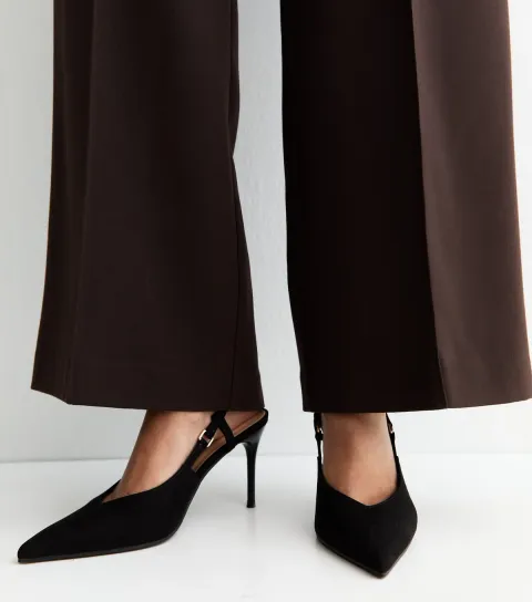 Black Slingback Court Shoes Vegan