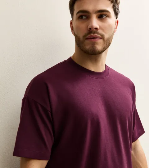 Light Burgundy Boxy Crew Neck Heavyweight T-Shirt