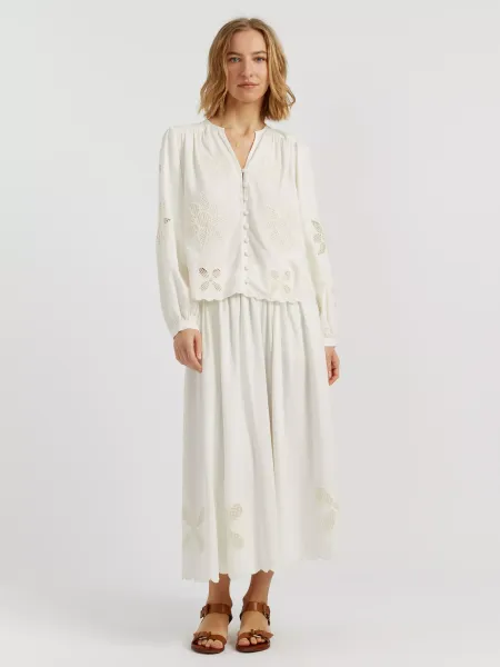 Chinti & Parker Long Sleeve Broderie Blouse