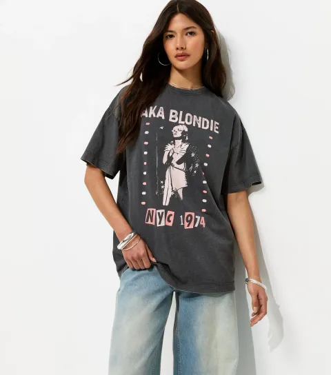 Dark Grey Cotton Blondie Oversized T-Shirt