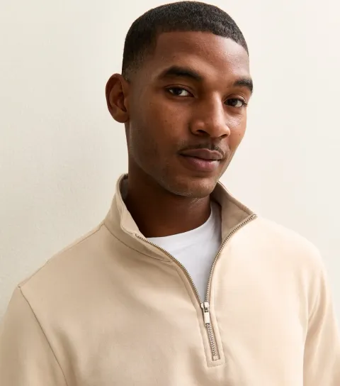 Stone Regular Quarter Zip Sweatshirt