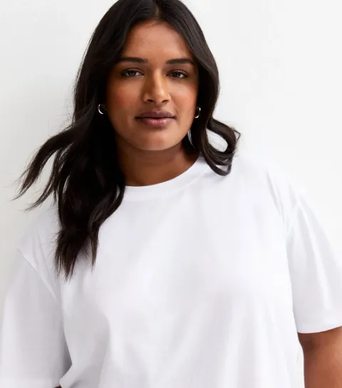 Plus Size White Oversized T-Shirt Curves