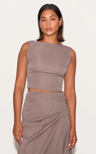 Mushroom Scoop Back Crop Top