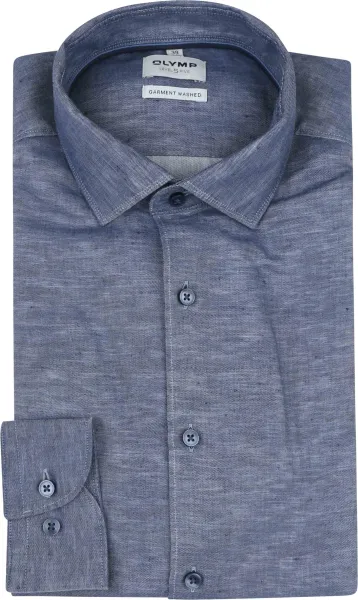 OLYMP Level 5 Shirt Linen Blend Light blue Blue size 38