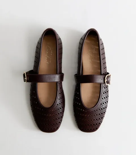 Dark Burgundy Faux Leather Cut Out Mary Jane Pumps Vegan
