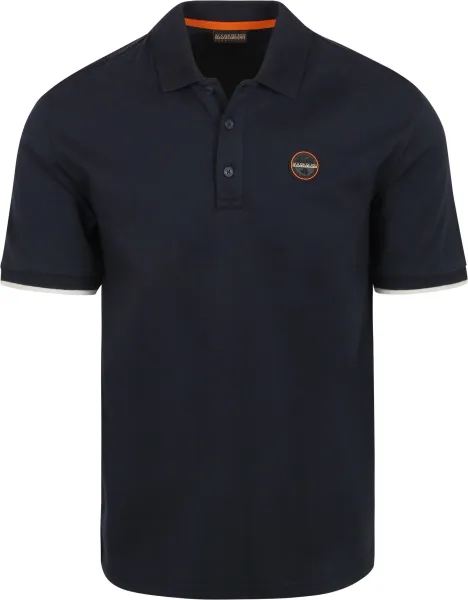 Napapijri E-Badge Polo Shirt Navy Blue Dark Blue maat L