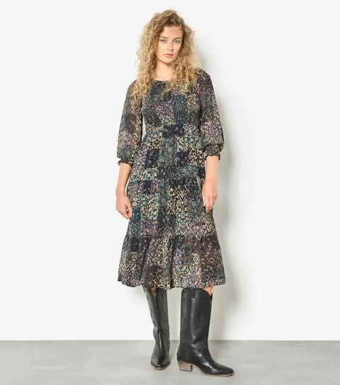 Maternity Green Printed Midi Dress