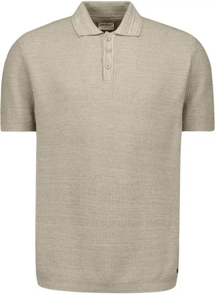 No Excess Knitted Polo Shirt Beige Taupe maat 3XL
