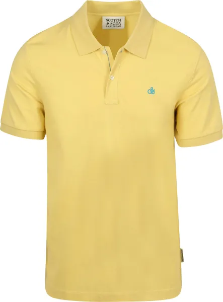 Scotch and Soda Piqué Polo Shirt Yellow maat L